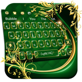 keyboard.theme.green.gold.luxury.shiny