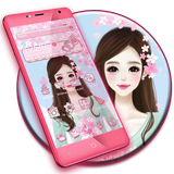 cute.girl.flower.theme