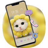 theme.cute.pretty.cat.cute.head.blossom.wallpaper