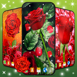 red.rose.flower.petals.leaves.parallax.free.lwp