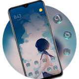 theme.natural.beautiful.lady.cute.cartoon.short.hair.girl.kawaii.launcher.wallpaper