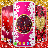 love.analog.heart.golden.red.pink.clock.lwphd