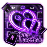 keyboard.theme.neon.love.heart.purple