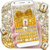 keyboard.theme.gold.shining.bowknot