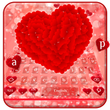 keyboard.theme.red.love.heart.flower