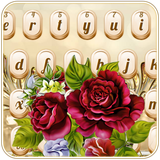 keyboard.theme.luxurious.golden.rose.colorful