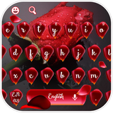 keyboard.theme.beautiful.red.rose.water.red