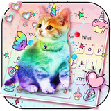 keyboard.theme.kawaii.unicorn.cat.colorful