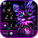 com.ikeyboard.theme.purple.neon.cat