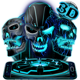 neon.red.tech.skull.hell.theme