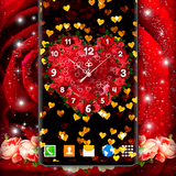 analog.love.hearts.roses.pink.red.golden.clock