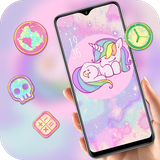 theme.hand.shining.galaxy.unicorn.sparkle.wallpaper