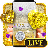 live3d.glitter.gold.diamond.keyboard.theme