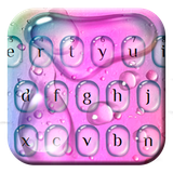 keyboard.theme.colorful.water.drops.pink