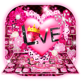 keyboard.theme.black.pink.sparkling.love.heart