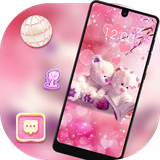theme.cute.pretty.pink.romantic.couple.bear.launcher.wallpaper