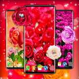 roses.diamonds.orange.red.sparkling.free.lwp