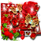 keyboard.theme.red.rose.gold.butterfly