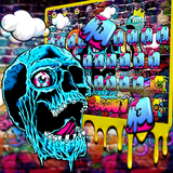 keyboard.theme.skull.graffiti.colorful
