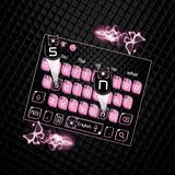 keyboard.theme.pink.black.butterfly.cute