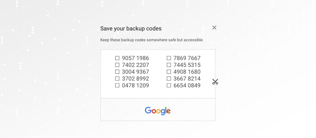 کدهای بازیابی حساب گوگل