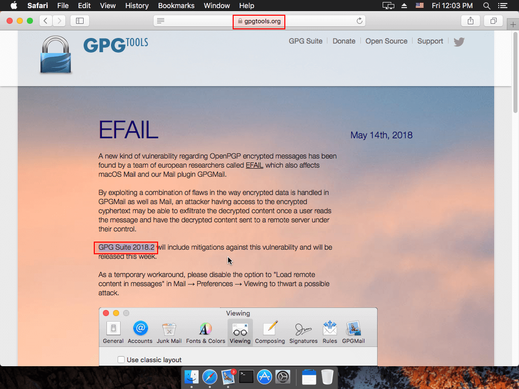 بهروزرسانی GPGTools در Apple Mail