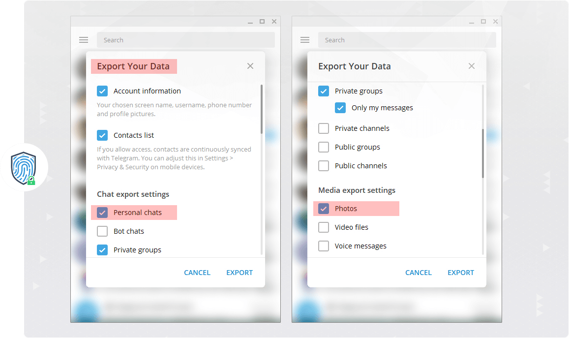 تهیه نسخه پشتیبان از تلگرام - بکاپگیری
