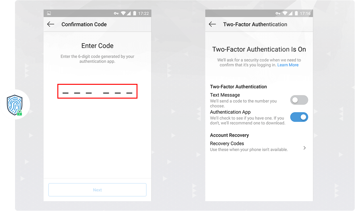 احراز هویت دو مرحله‌ای در اینستاگرام