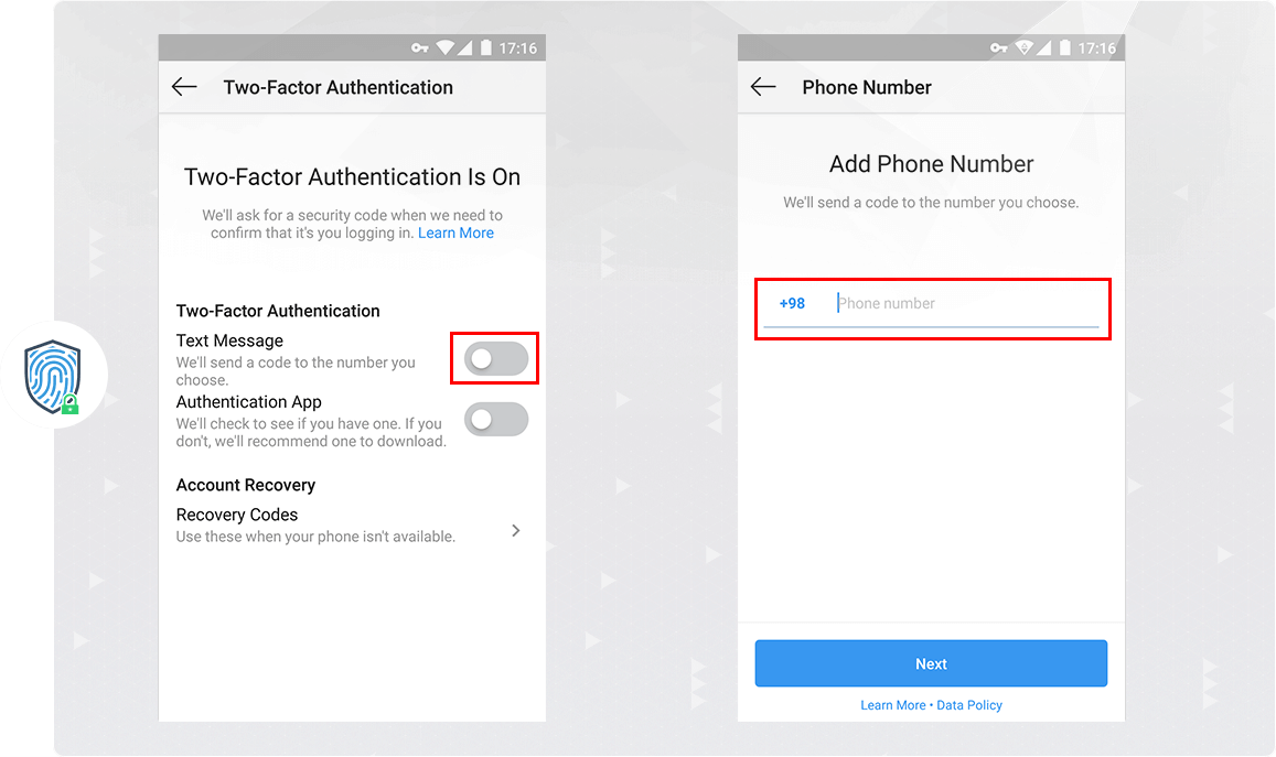 افزودن شماره تلفن به اینستاگرام