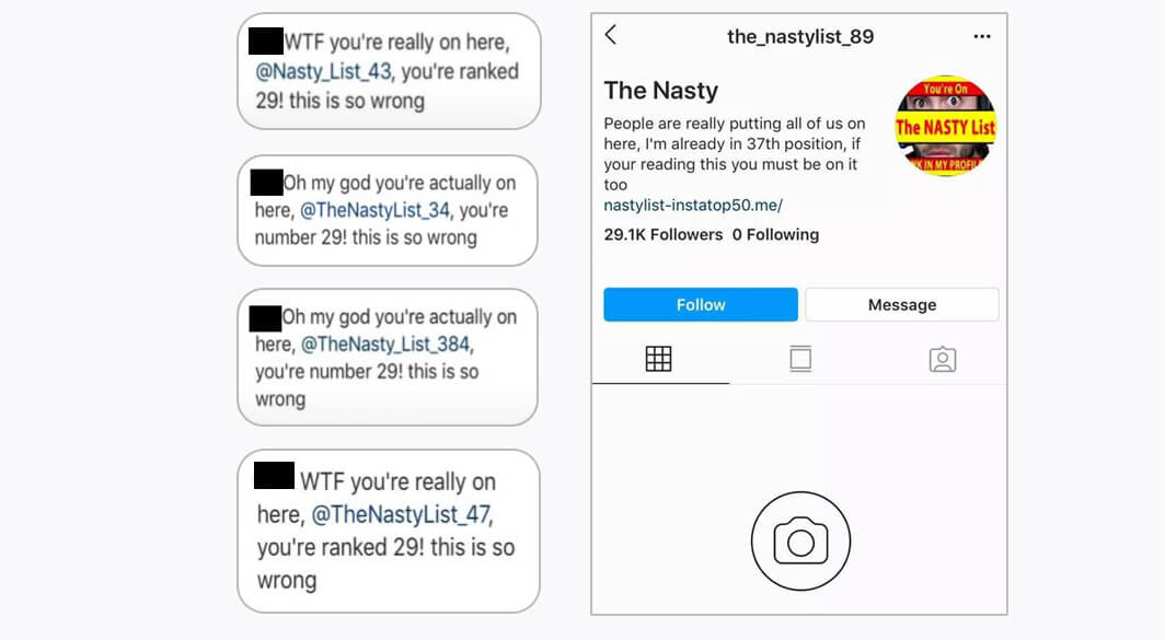 ترفند هک اینستاگرام با لیست بدنام‌ها