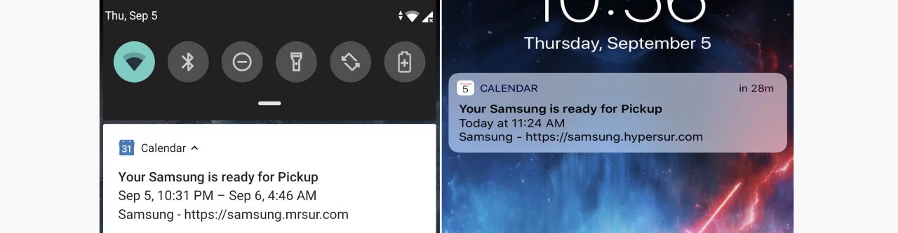 هرزنامه‌های ارسالی از طریق تقویم گوگل